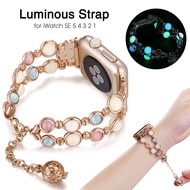 Smart Watch strap For  40mm 44mm iWatch Band 38mm 42mm Night Luminous Women Pearl Wristwatch  Smart 