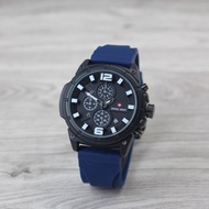 Jam Tangan Swiss Army Chronograph Pria Tanggal Aktif Tali Rubber Bonus Box & Bergaransi 100% SA70146