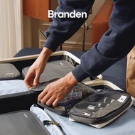 BRANDEN - Branden 可擴展旅行收納袋│Wash Bag│擴充收納袋│大容量收納袋│防水收納袋│化妝袋│折疊收納袋│旅行袋│韓國袋│行李收納袋[Light beige]