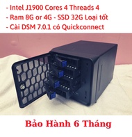 Nas J1900 XPEnology CPU 4 lõi 2.0Ghz DS918+ Ram 4G SSD 32G Đầu ghi hình camera(4 bay HDD)