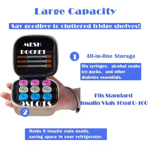 Insulin Fridge Holder Storage Case Insulin Vial Protector Holder Peptide Storage Case Fridge Fits St