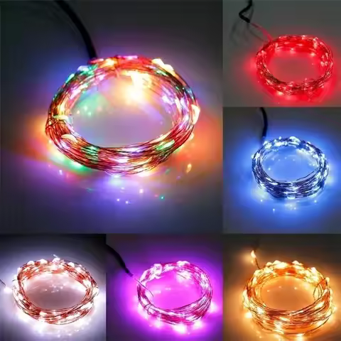1-20M Copper Wire String Lights Battery Powered LED Fairy String Lights Lamps for Christmas Holiday 