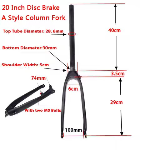 Small wheels Folding bike UD full carbon fibre Fork Mountain Bicycle only disc brake front fork hard