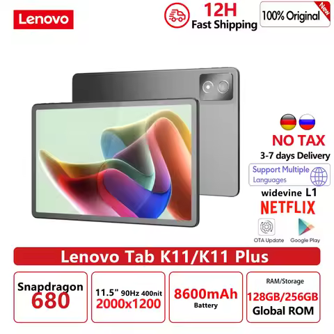 NEW Lenovo Tab K11/K11 Plus 11.5” Global ROM Qualcomm Snapdragon 680 8+256GB ROM GPS L1 OTA 8600mAh 