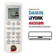 Air Conditioner Remote Control Replacement Suitable for Daikin York Acson AC Universal A/C Remote Co