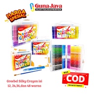 GREEBEL Silky Crayon 12, 24, 36, 48 Colors Silky Crayon Premium Crayon - Greebel Twist Crayon
