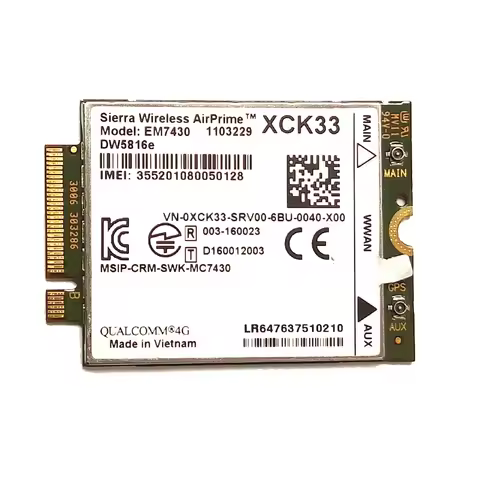 in stock EM7430 DW5816e GOBI6000 cat6 300M 4G LTE WWAN DW5816e for DELL Latitude 7280 7285 7290 7389