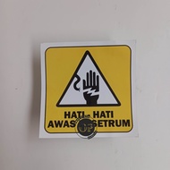 Beware of Luminous Stickers - Beware of Shock - High Voltage Electricity