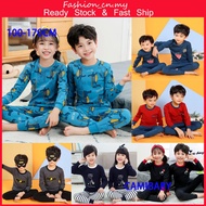 110-160cm Teenager Cartoon Sleepwear Kids Girl Boy Pajamas Suit Cotton Long Sleeve Long Pant Pyjamas