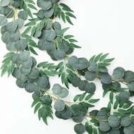 Mizii 2 Strands Artificial Vines Ivy Garland 79" Fake Vine with Silk Green Leaves Faux Hanging Plant