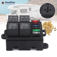 HUAIHAO 4 Relay Holder Free Combination Auto For Car Truck 6Way Fuse Holder Circuit Standard Fuse Re