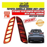 Toyota Corolla Cross 2021 - 2022 Mustang Design Dynamic Rear Bumper Reflector With Signal Running