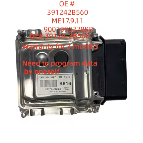 High quality 39124-2B560 391242B560 ME17.9.11 9001090228KB B616 Car Engine Computer Board ECU For Hy