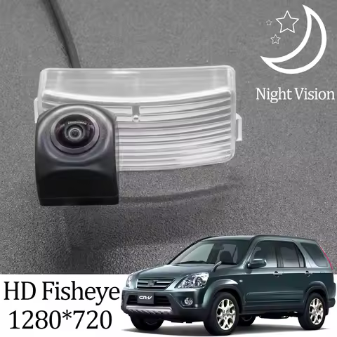 Owtosin HD 1280*720 Fisheye Rear View Camera For Honda CRV 2003 2004 2005 2006 2007 (With spare tire