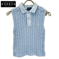 Polo Ralph Lauren 藍色針織拼接無袖 Polo 衫，S 碼 [二手]