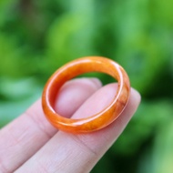 Orange Jade Ring Plain Shape Glass Material Size 65 Mm.