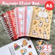 (A6 /25Lbr) REUSEABLE STICKER BOOK cute Sticker book/ Sticker Book/ Sticker Collection Book/ Sticker
