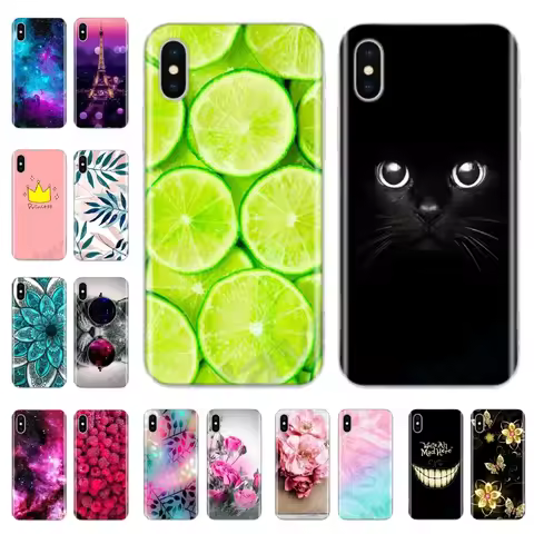 Luxury Shockproof Silicone Phone Case For iPhone X XS XR XS Max Case Flora Flower Protection Back Co