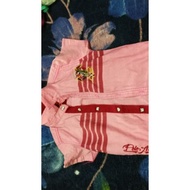 baju jalan butang warna pink