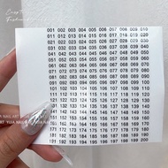 Odd cover in sample book and stickers with serial number 1-200