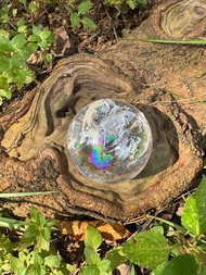 彩紅星空晶中晶白水晶球、白水晶球、白水晶