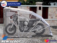 โรงจอดรถสำเร็จรูป CARSBRELLA รุ่น SCOOT - ALUMINIUM ผ้าใบใส 50% สำหรับมอไซค์ขนานเล็ก