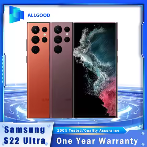 Original Samsung Galaxy S22 Ultra 5G S908U1 6.8" 120Hz AMOLED 8GB/12GB RAM 128GB/256GB ROM 108MP Cam