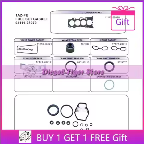 1AZ-FE 1AZ-FSE Overhaul Gasket Kit 04111-28070 for Toyota AVENSIS Allion Vista Wish MVP AURION CALDI