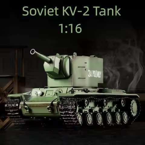 1:16 Henglong 3949-1 Soviet KV-2 Rc Military Tracked Vehicle 7.0 Version Simulated Smoke Device Elec