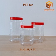 🔥Ready Stock🔥 Plastic Cookies Container/Balang Kuih Raya/ Balang Kosong 1.5L/2.2L/3L