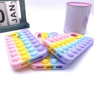 ♞,♘OPPO A5s A3S A9 A5 A15 Realme Pop It Fidget Push Bubble Casing Phone Soft Rainbow Case Silicon C