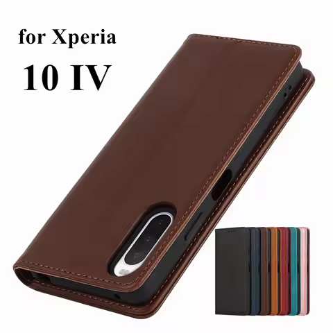 Premium Leather Case For Sony Xperia 10 IV / 10 III / 10 II Holster Magnetic Attraction Flip Cover W