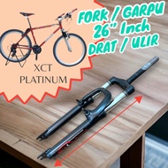 ( XCT PLATINUM ) Fork Garpu Depan Sepeda Federal MTB Lama Jadul Model Drat Ulir 26 inch Suspensi Sho