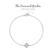 TDG 10K White Gold Lab-Grown Diamond Cross Motif Bracelet