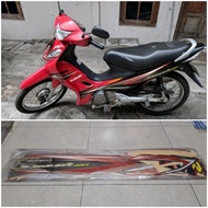 STIKER STRIPING LIS BODY SUZUKI SMASH R 110 SMASH 110 R RUJI 2008 MERAH HITAM