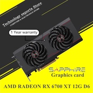 แซฟไฟร์ AMD Radeon RX 6700XT การ์ดจอ,การ์ดจอ RX6700XT 12GB การ์ดแสดงผลเกมคอมพิวเตอร์สำหรับสำนักงานคอมพิวเตอร์ตั้งโต๊ะ