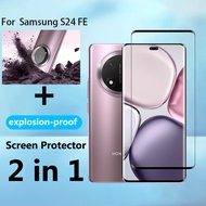 2 In 1 Honor X9C 5G Tempered Glass Full Cover Screen Protector Glass Film Camera Lens Film Protector