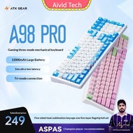 ATK A98 Pro Tri-mode Mechanical Keyboard Wireless Esports Gaming Keyboard Papan Kekunci Permainan E-