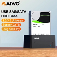 MAIWO 2.5 3.5 inch SAS Hard Drive Docking Station 5Gbps with UASP 22TB Capacity SATA to USB 3.0 Adap