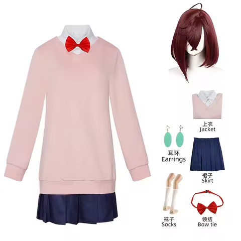 Momo Ayase Cosplay Costume Anime Dress Skirt School Uniform Earrings Choker Halloween Party for Wome