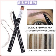 STILLSAVIEW 4 Point Eyebrow Pencil,  Smudge-Proof Microblade Eyebrow Pen,  Long-Lasting Waterproof L