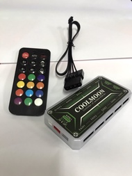 Bộ Hub Kết Nối Nguồn Và Điều Khiển Fan RGB RED DRAGON COOLMOON (Hub Led)