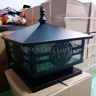 [HCM]Đèn trụ cổng: Mẫu đèn trang trang trí ngoài trời D350 mái trơn