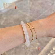 金絲玉手鐲 和田精品女式圓條叮噹鐲 羊脂級白玉手鐲