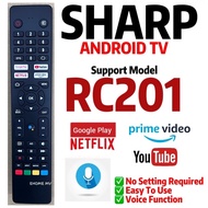 SHARP RC201 Android Smart TV Remote Control Support VOICE Funtion 2TC42EG2X | 4T-C50EK2X | 4T-C55EK2