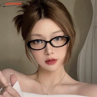 SPIRAKOGEO Cat Eye Glasses, Fashion Outdoor Oval Frame Glasses,  Retro Y2K Narrow Spectacles Anti-Bl