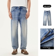 gxg.jeans | Quần Jeans Dài Phẳng Màu Xanh Đơn Giản