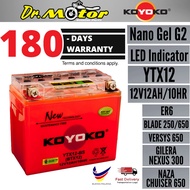 YTX12-BS YTX12 BTX12 Koyoko Gel G2 Battery Batteri Bateri 100% Original KOYOKO  Kawasaki 600 / Vulca