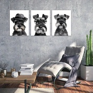 3pcs Corgi Art Canvas Painting Unframed Minimalist Poster Mural, Decorated By Dog Enthusiasts, Suita
