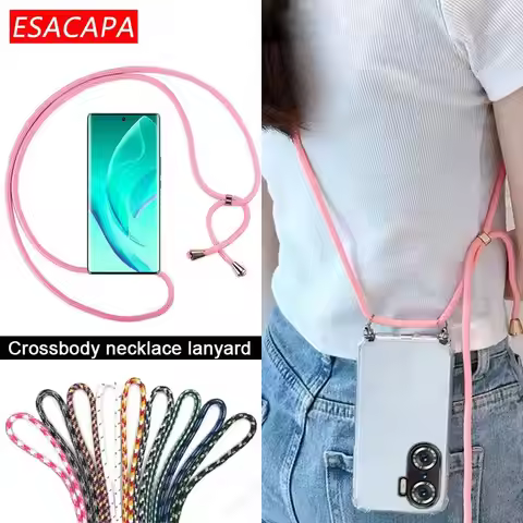 Case For Huawei Honor 60 Pro SE 50 Lite 10X V40 Lite Nova 9 8i P50 y7a Crossbody Strap Cord Necklace